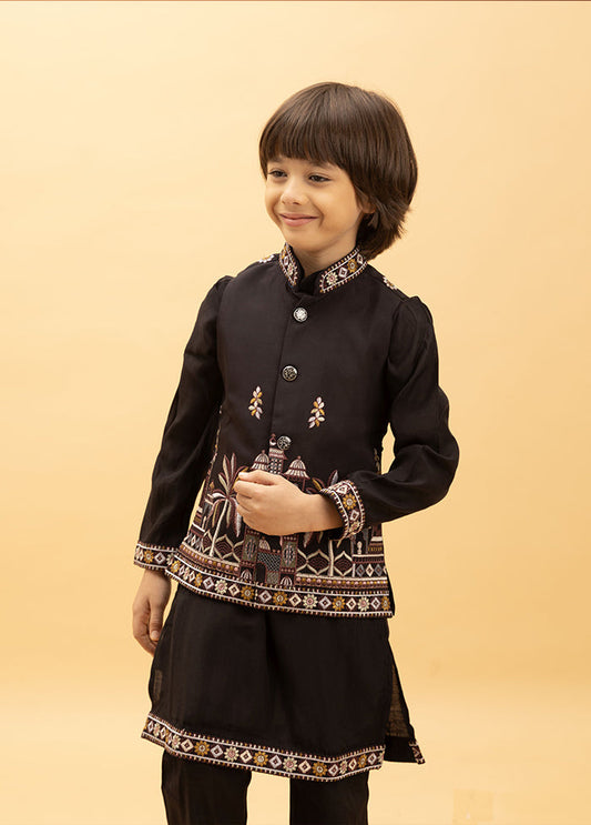 Black Viscose Kurta & Pajama Set