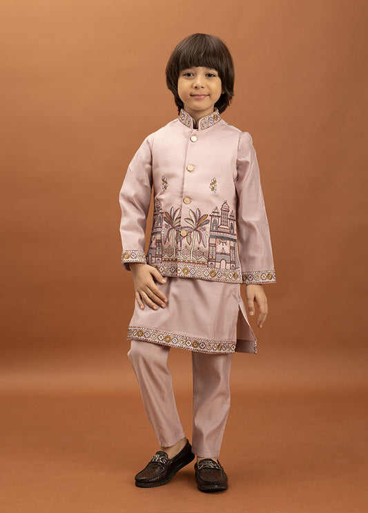 Pink Viscose Kurta & Pajama Set